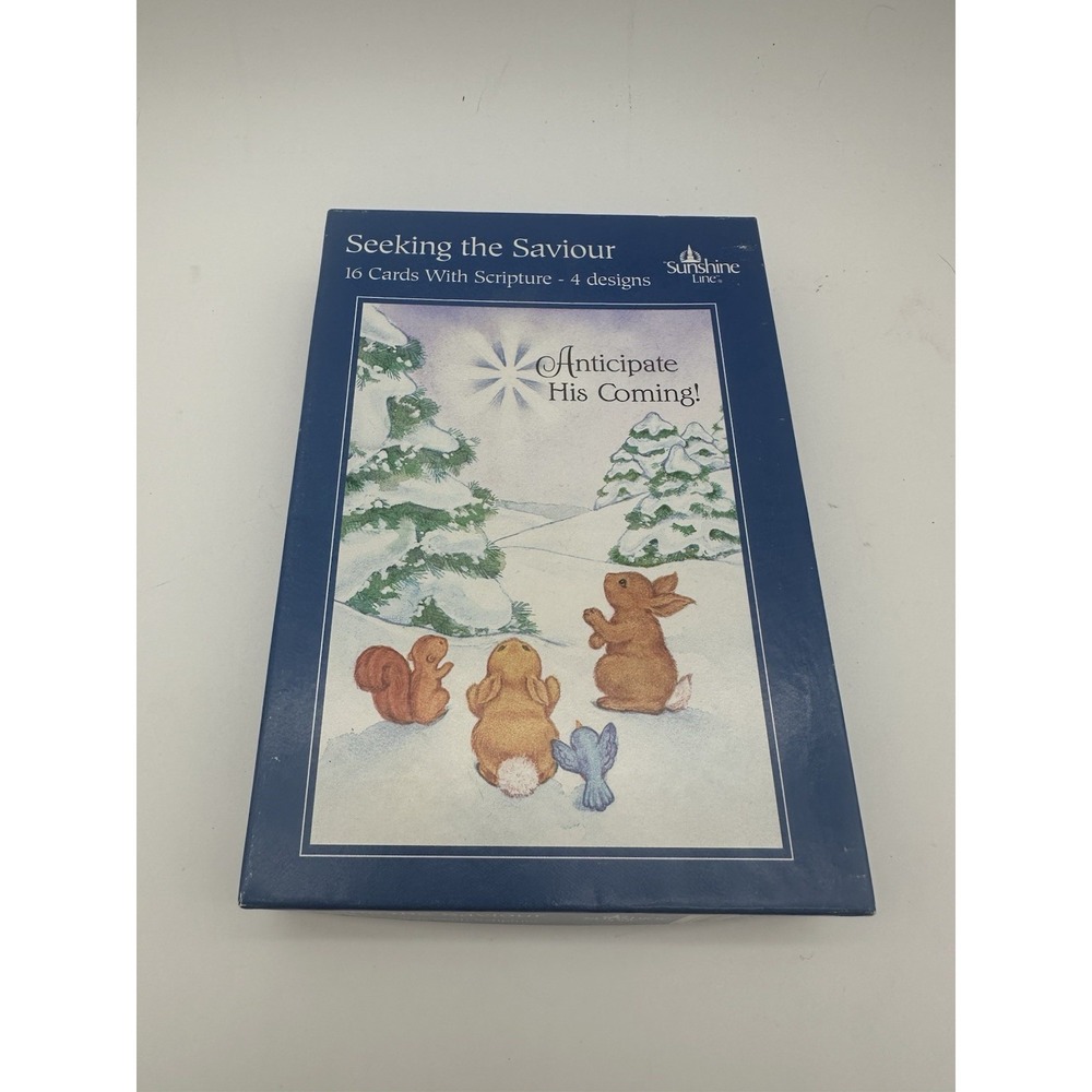 Vintage Unused Religious Christmas Card Lot Of 15 ~ 4 Styles  Each With Envelope